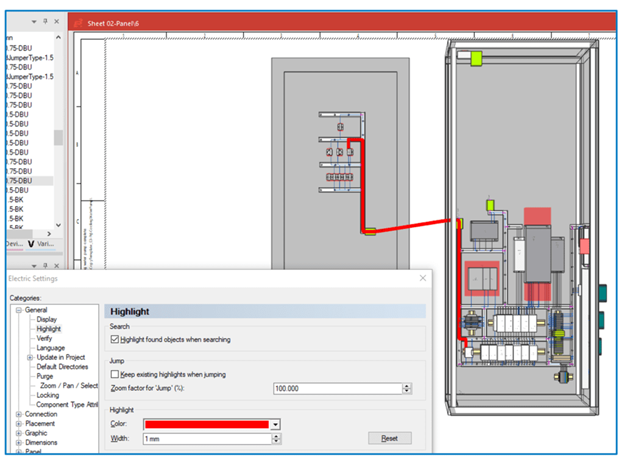 E3 series - Highlight wire features in 3D smart cabinet